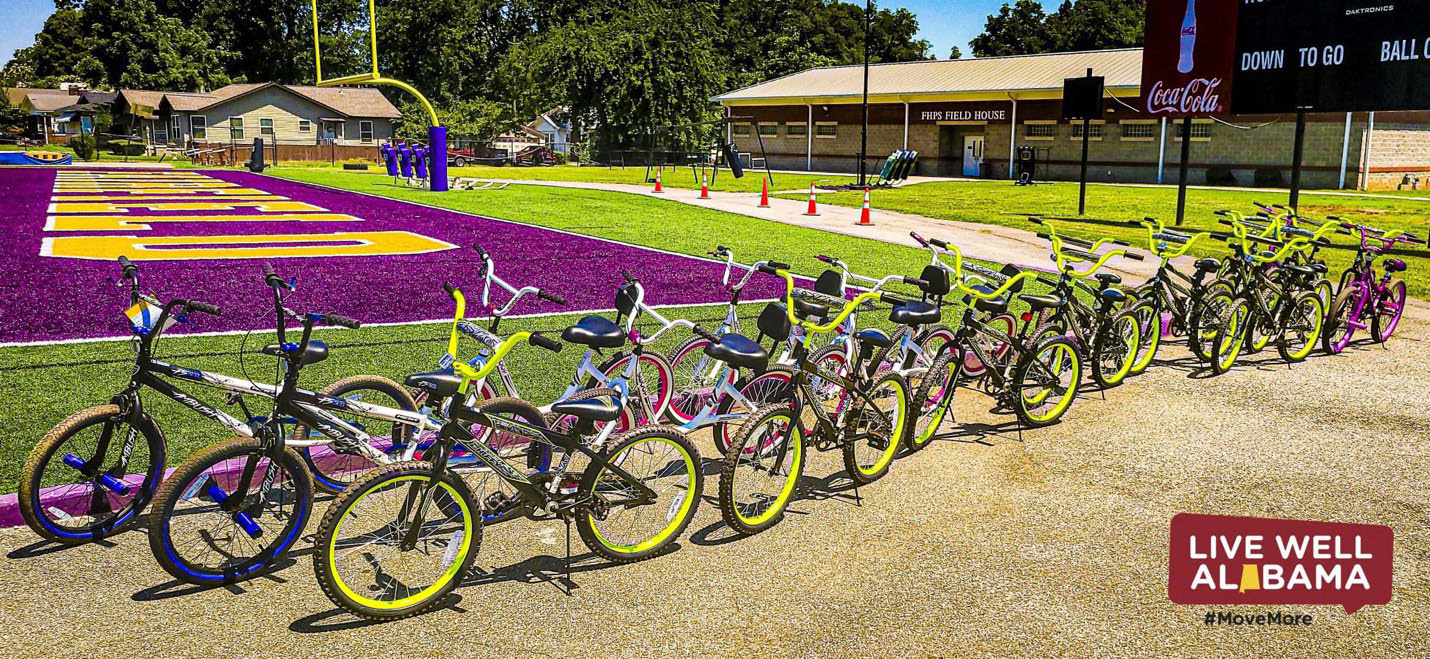 bikes lined up in a rowl Live well Alabama