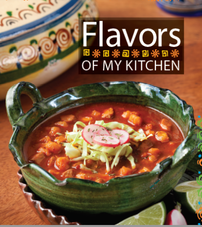 bowl of soup on the cover of the Flavors of my kitchen cookbook