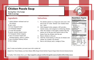 Recipe Card for Chicken Pozole Soup