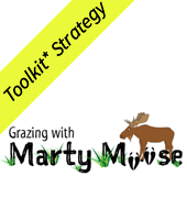 Grazing with Marty Moose with the yellow toolkit* strategy banner