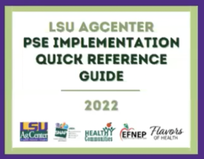 LSU AgCenter PSE Implementation Quick Reference Guide 2022 cover page