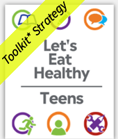 let's eat healthy teens cover page with yellow toolkit* strategy banner