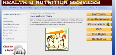 Arizona Local Wellness Policy