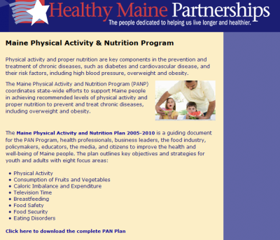 image describing Maine Physical Activity and Nutrition Program