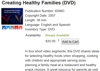 image of Creating Health Families DVD