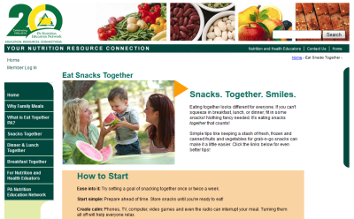 screen shot of Eat Together PA website