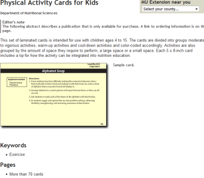 thumbnail of Physical Activity Cards