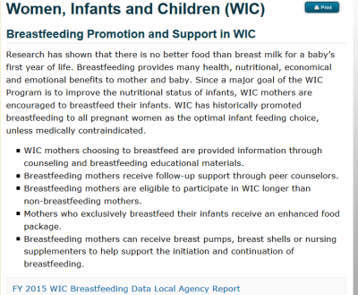 Breastfeeding Promotion and Support in WIC