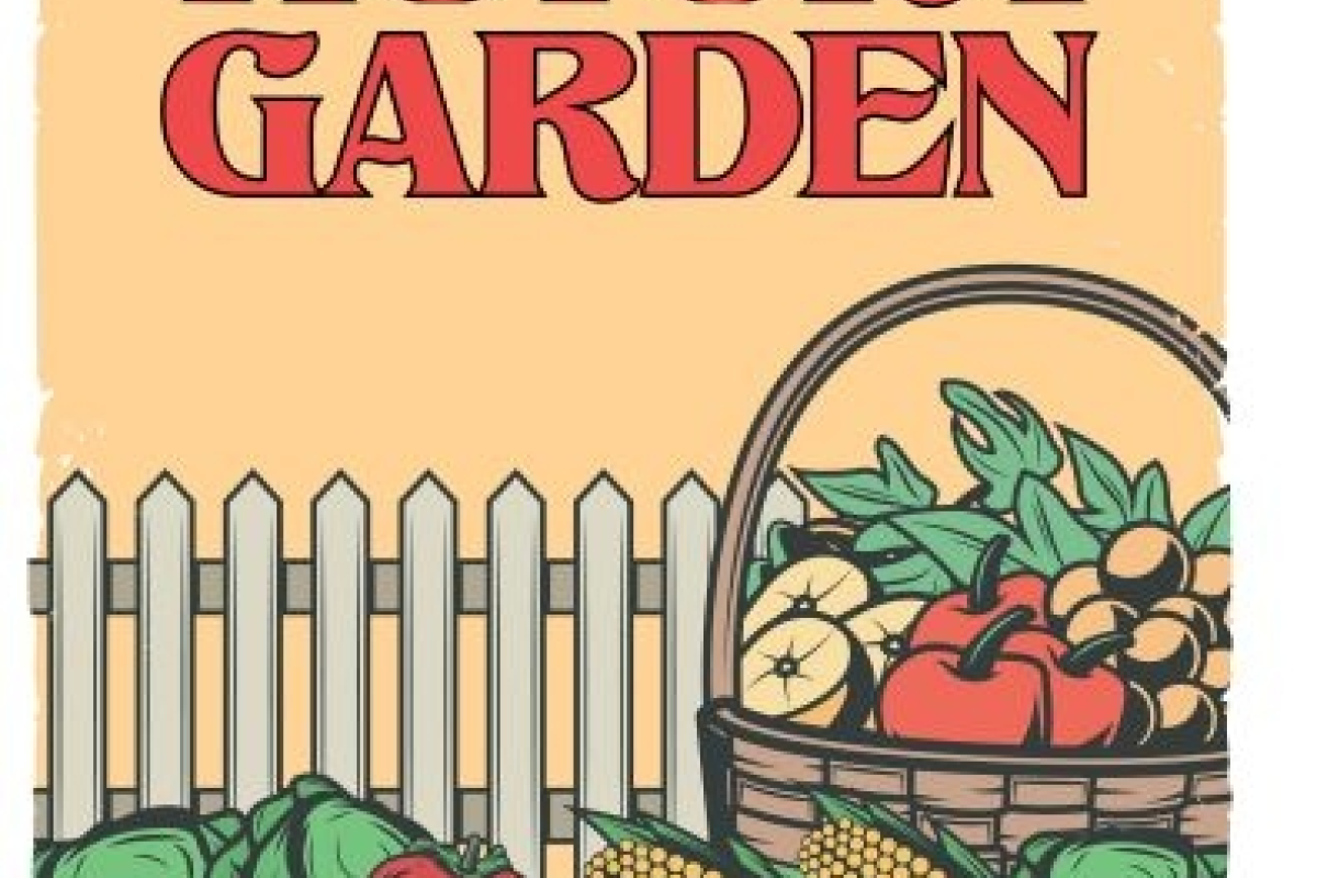 Growing Your Own Victory Garden poster with drawings of fruits and vegetables