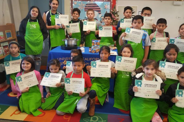 kids with nutrition education certificates
