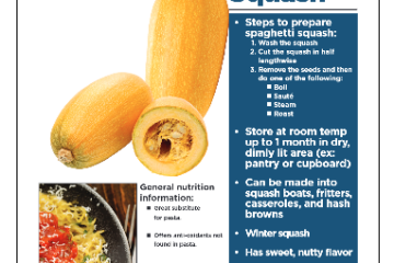 screenshot of spaghetti squash what to do with....... page from virginia snap-ed: https://eatsmartmovemoreva.org/how-to-cook/