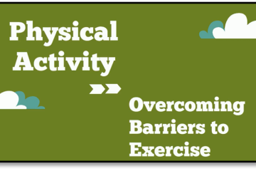 screenshot of online lesson title page "Physical Activity, Overcoming barriers to exercise"
