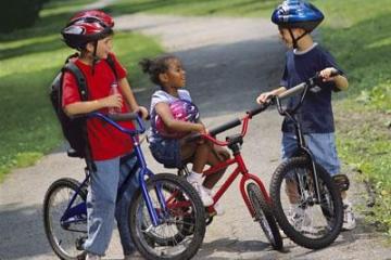 kids biking to school