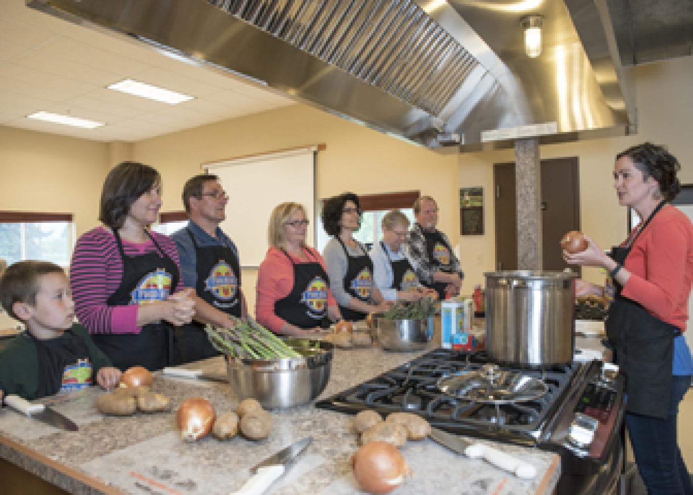 people attending a cooking class