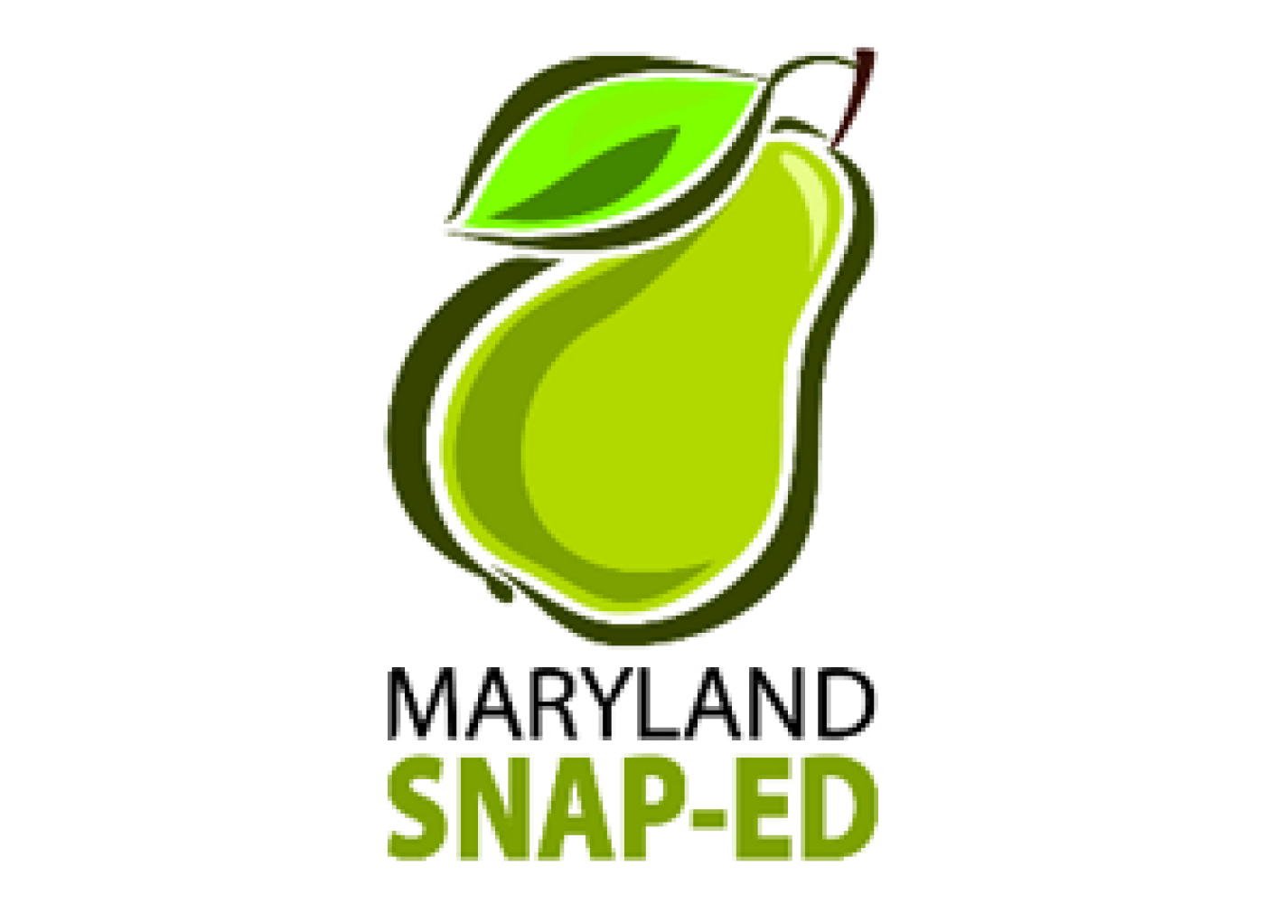 Maryland SNAP-Ed with an drawing of a pear