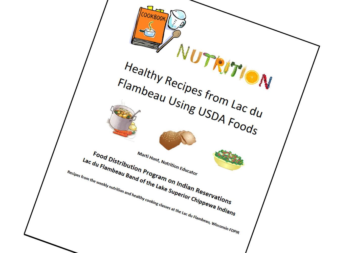 Cover of "Healthy Recipes from Lac du Flambeau Using USDA Foods" Cookbook