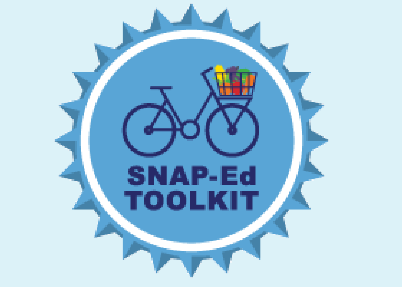 SNAP-Ed Toolkit circle with a bicycle on it