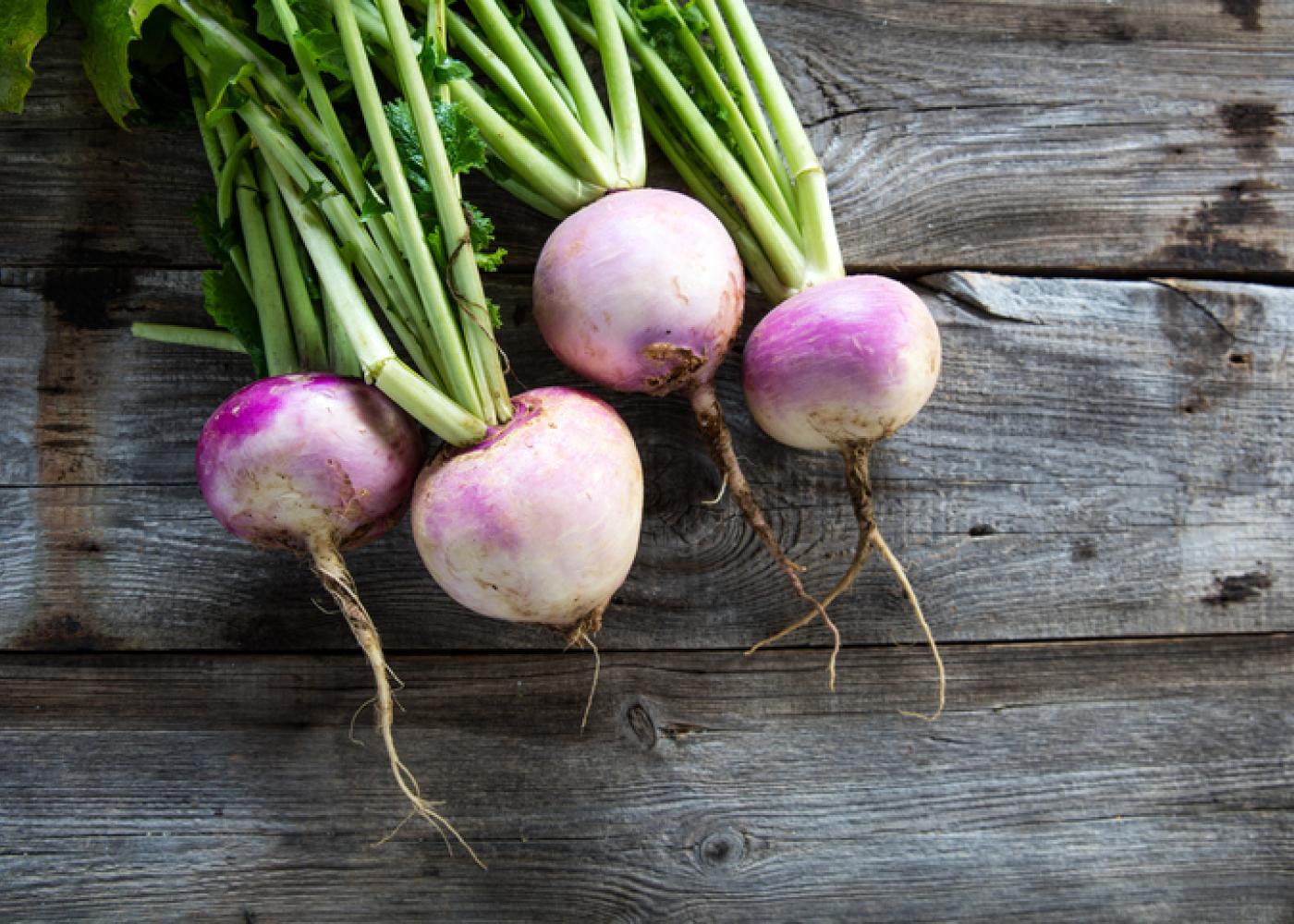 Turnips with green tops