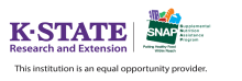 Logo: K-State Research and Extension SNAP Supplemental Nutrition Assistance Program, this instituition is an equal opportunity provider